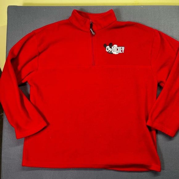 Mickey Mouse Disney 1/4 Zip Fleece Jacket Womens 2XL warm Red Embroidered 1464 - Picture 1 of 8